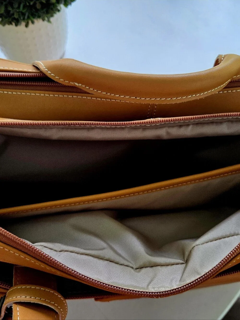 Rawlings Tan Leather Briefcase - Men’s Travel & Work Bag